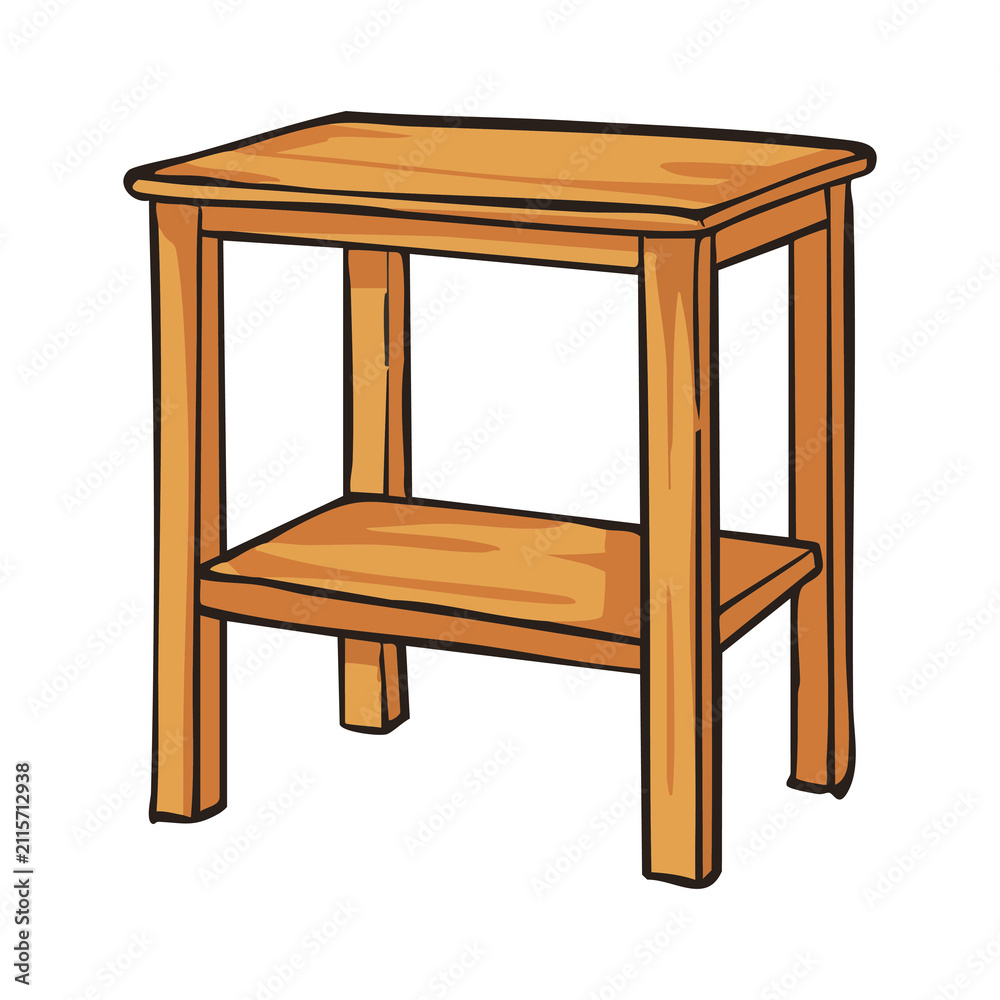 Fototapeta premium Small Wooden Side Table Furniture