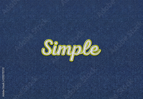 Embroidered Logo Mockup on Blue Denim Fabric Texture