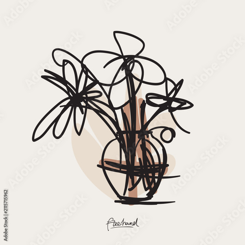 Minimalist Line Art Plant Illustration for Wall Decoration, Branding, Social Media, Brochure, Beauty Logos, T-shirt Print & Web, and Hand-Drawn Design.