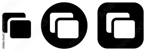 Collection folder icon set in solid, circle and square styles. Content management icons for saved items, asset libraries, web and mobile interfaces, dashboards and applications.