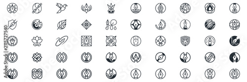 collection law firm pen logo premium vector design