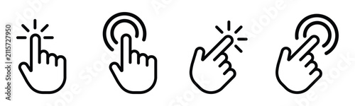Obraz na płótnie Hand Cursor Icon Set Featuring Click, Tap and Touch Gesture vector Symbols