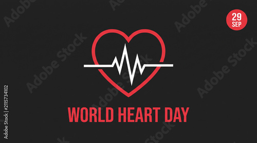 Minimalist heart icon with heartbeat line on dark background.