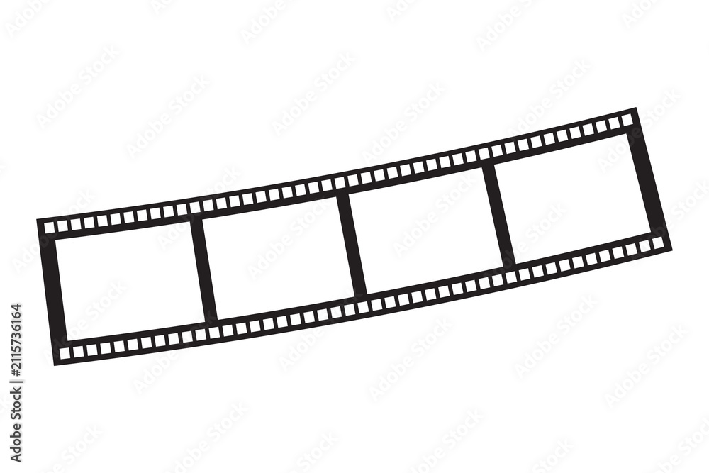 Fototapeta premium Filmstrip Symbol with Sequential Cinema Frames and Sprocket Holes.
