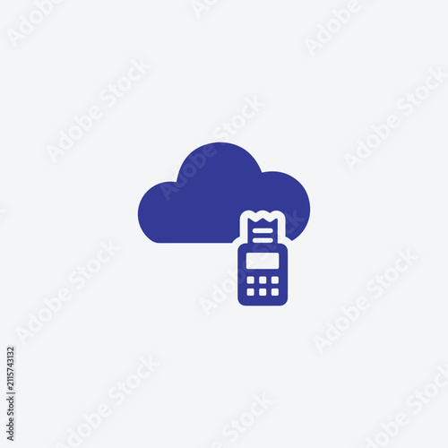 Cloud POS Terminal Icon Vector Illustration