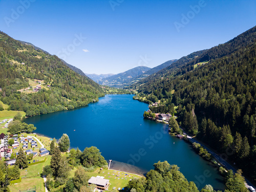 Afritzer See Lake Surrounded by Alpine Mountains in Carinthia, Austria