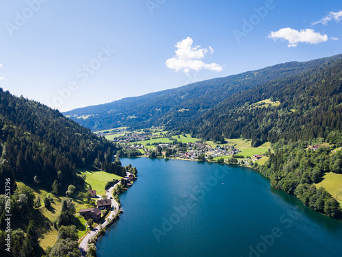 Afritzer See Lake Surrounded by Alpine Mountains in Carinthia, Austria