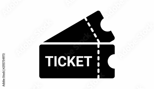 Ticket Icon – Black Silhouette Event Admission Symbol