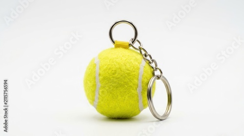 Yellow Tennis Ball Keychain Accessory for Sports Enthusiasts.