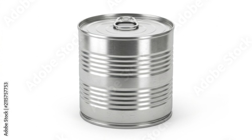 Classic Silver Metal Food Can with Pull Tab Lid for Storage or Canning Purposes