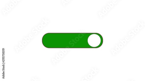 Switch off the button animation. mobile phone toggle slider ui turn bar isolated video animation, Minimal style toggle slide button switch animation on to off color switching for interface 4k