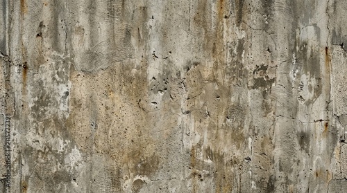 Aged Concrete Wall Surface with Weathered Texture and Rust Stains for Industrial or Urban Design
