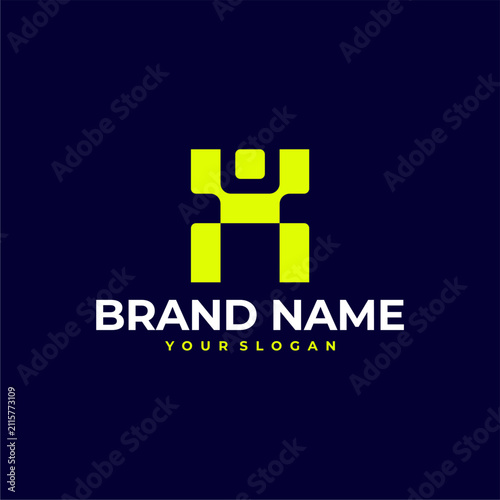 H LETTER HUMANOID ROBOTIC MODERN TECHNOLOGY LOGO VECTOR ICON ILLUSTRATION