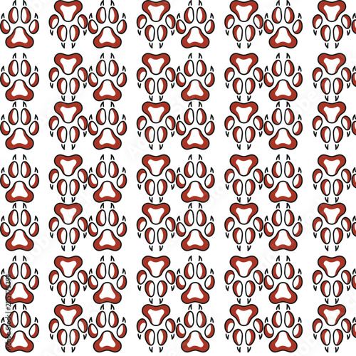 Red heart shield seamless pattern illustration on white background, decorative repeating design for textile fabric and wallpaper artwork