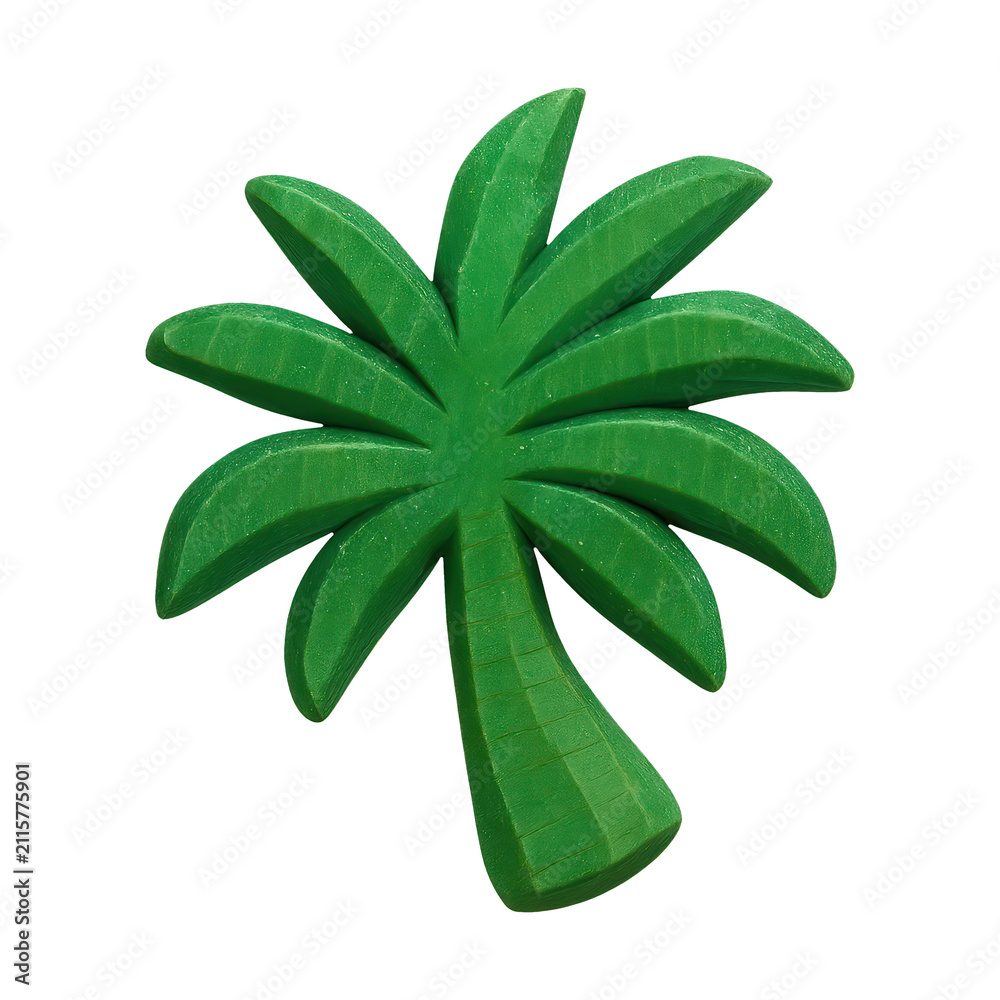 Obraz premium PNG Vibrant tropical palm tree illustration.