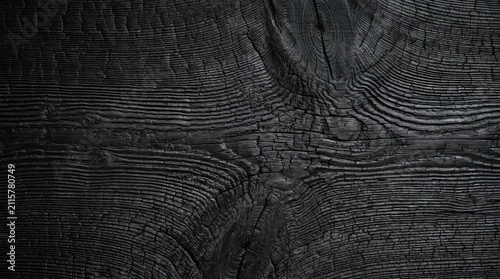 Close Up of Dark Weathered Wooden Surface Showing Grain and Texture