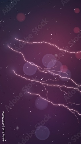 Obraz na płótnie Lightning strikes in a starry night sky