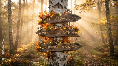 Autumn Forest Signpost