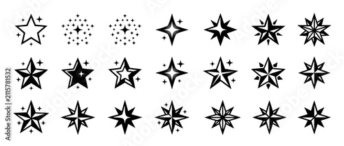 Collection of Star Icons and Symbols