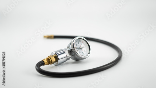 Premium Handheld Tire Pressure Gauge with Flexible Air Hose