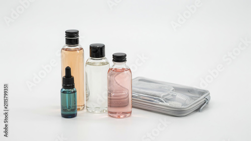Premium Travel Toiletry Bottles and Clear Cosmetic Organizer Bag
