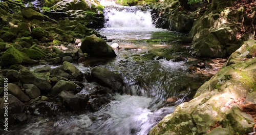 静岡県伊豆市にある滑沢渓谷の清流　
