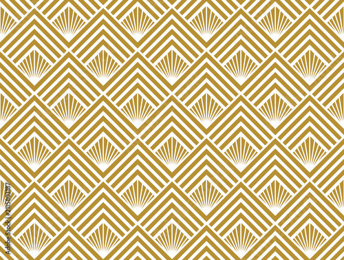 Luxury Gold Art Deco Seamless Pattern Background. Vector.