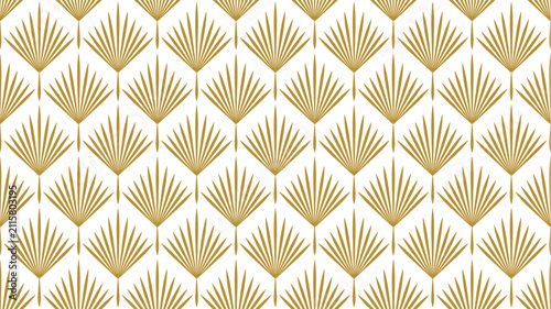 Luxury Gold Art Deco Seamless Pattern Background. Vector.