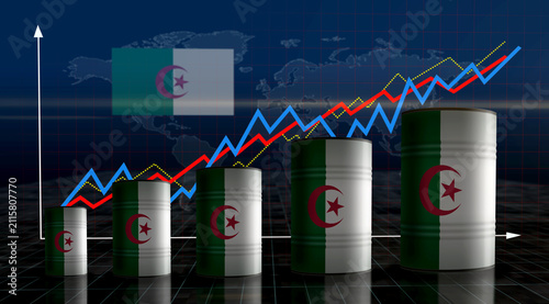 Foto Algeria oil crude petroleum fuel barrels on chart