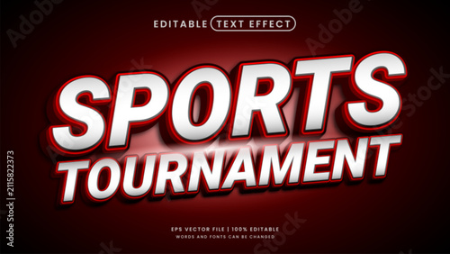 Sports tournament 3d editable text effect style