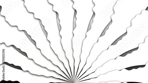 Obraz na płótnie Abstract sunburst design with wavy white lines radiating from the center point o
