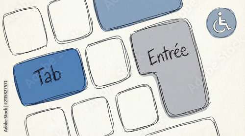 Accessible Computer Keyboard with Tab, Enter and Wheelchair Keys