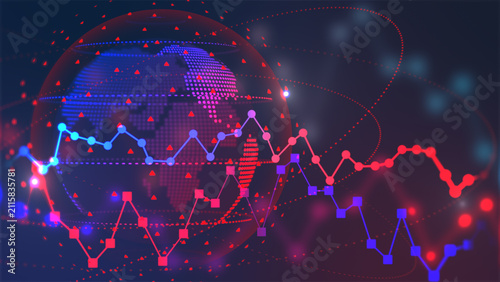 Foto Global financial crisis concept stock market world economic recession, depressio
