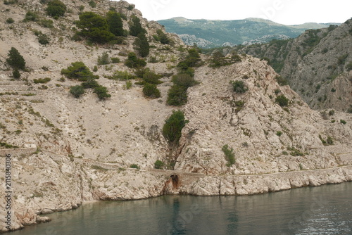 Panoramic hillside view of the famous Zavratnica bay in Croatia