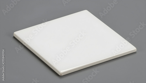 White ceramic tile on gray background