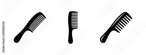 Canvastavla Hair comb icons: various shapes and styles, grooming tool