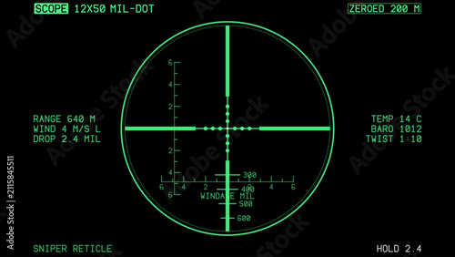Target set icons sight sniper symbol isolated on a white background, crosshair and aim vector illustration stylish for web. Sniper scope crosshair on black with mil dot reticle, windage and elevation