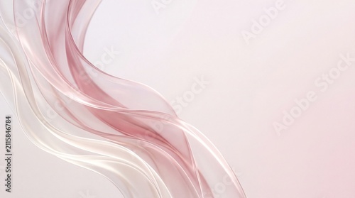 Abstract Flowing Silk Fabric in Soft Pink Gradient, Elegant Drapery Texture Background for Beauty, Luxury Branding, and Fashion Design - Generative AI
