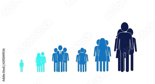 Growing Population Groups and Social Development Icon Chart