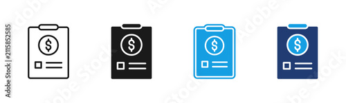 Payment Task icon multiple style collection