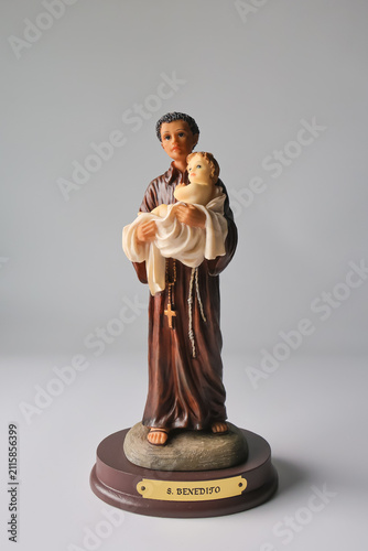 Fotografie Saint Benedict the Moor of Palermo Franciscan Friar holding Child Jesus Catholic