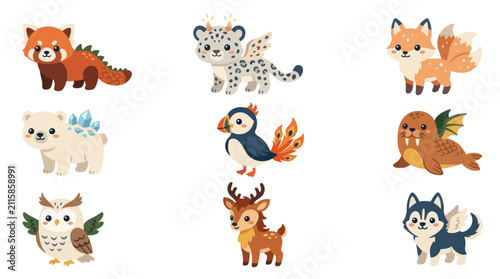 Collection of whimsical fantasy creatures