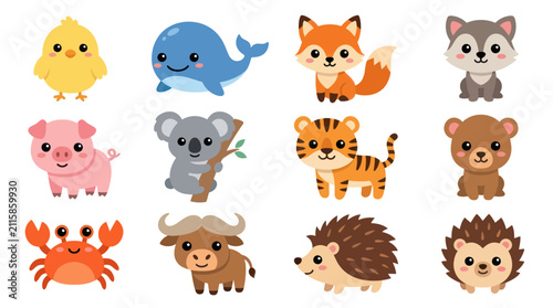 Cute cartoon animal collection