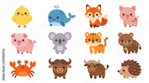 Canvas Print Cute cartoon animal collection