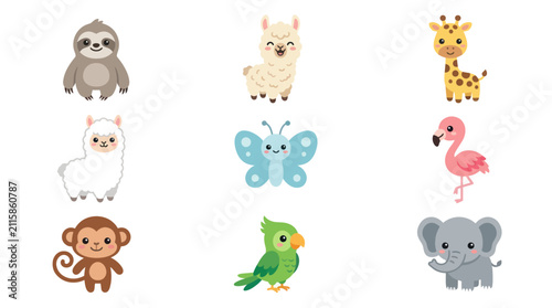 Canvas Print Cute cartoon animal collection