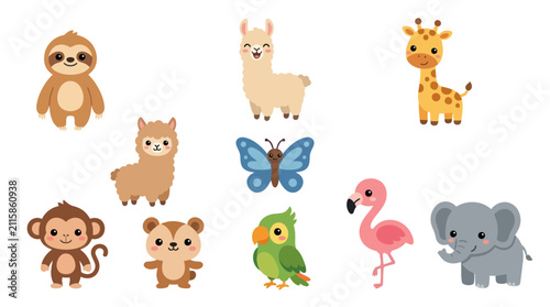 Canvas Print Cute cartoon animal collection
