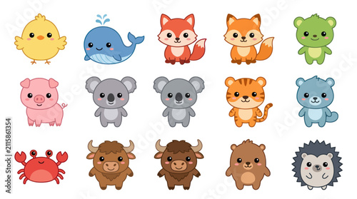 Photography Cute cartoon animals collection