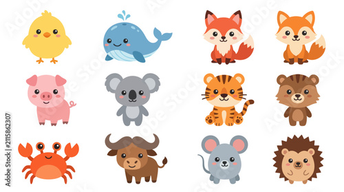 Photography Cute cartoon animals collection