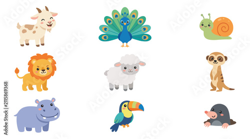 Cute cartoon animals collection