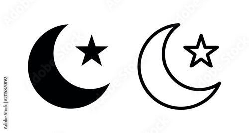 Photography Crescent moon and star night icon
